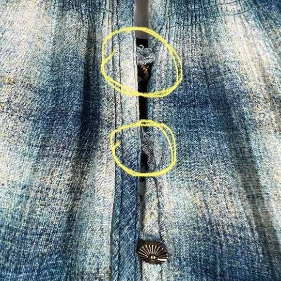 Anthropologie Maeve Blue Cavalon Plaid Peplum Boho Peasant Top Size S - Picture 3 of 15